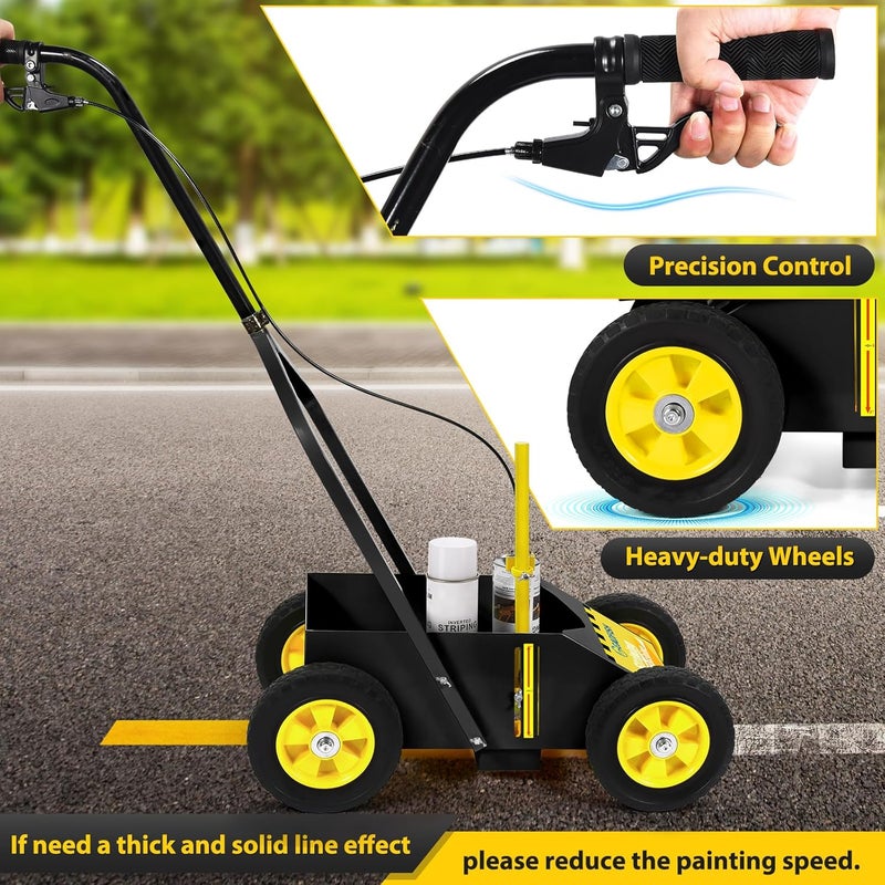 GADFISH Heavy Duty Striping Line Marking Machine, Compatible with Inverted Marking Spray Paint, Parking Lot Striping Machine for Fast and Accurate Marking, Line Striper - Black - Image 2